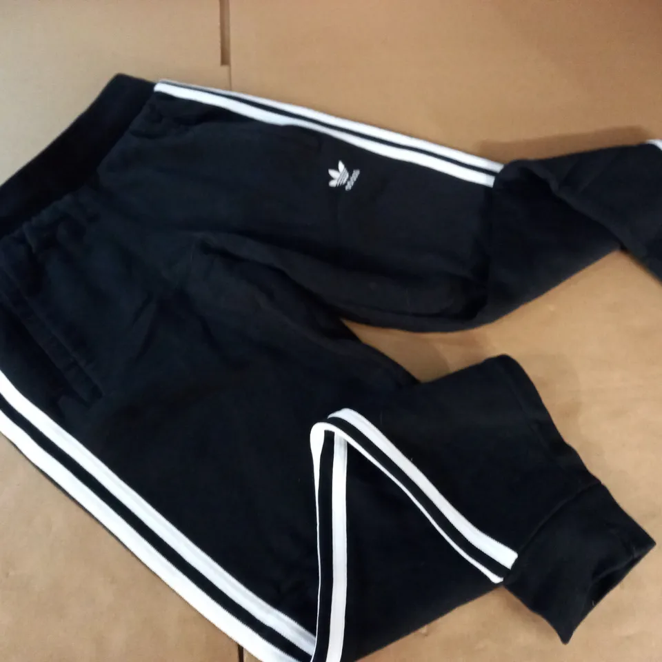ADIDAS BLACK TRACKSUIT BOTTOMS - UK S