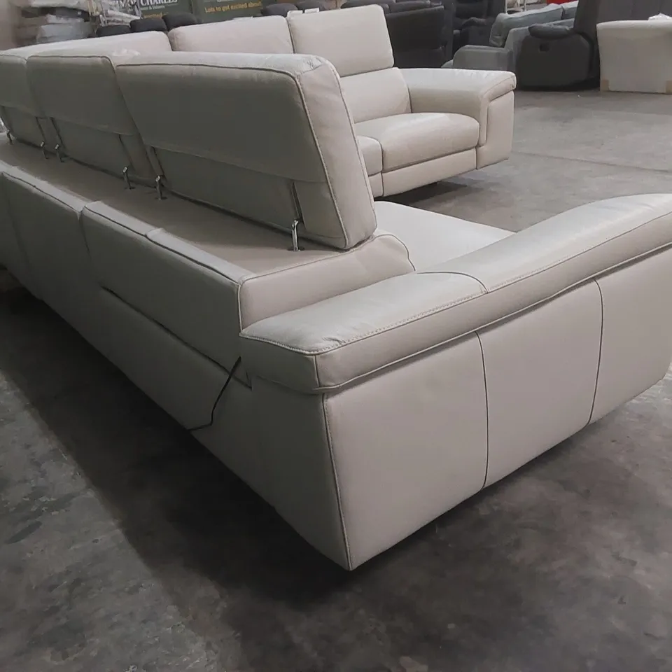 QUALITY DESIGNER ITALIAN MADE FLAVIO ELECTRIC MECHANISM RECLINER LEATHER CORNER SOFA 