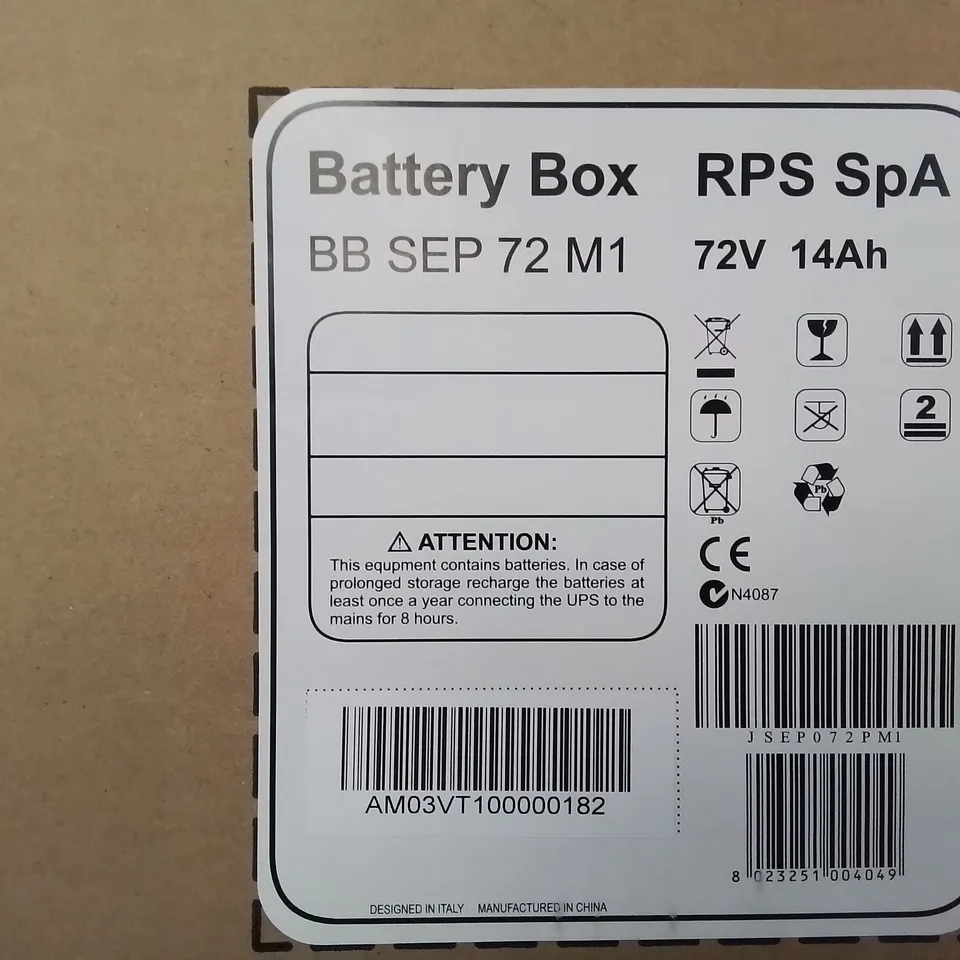 BOXED BATTERY BOX 72Vdc 14Ah (12 × 12Vdc 7Ah) 