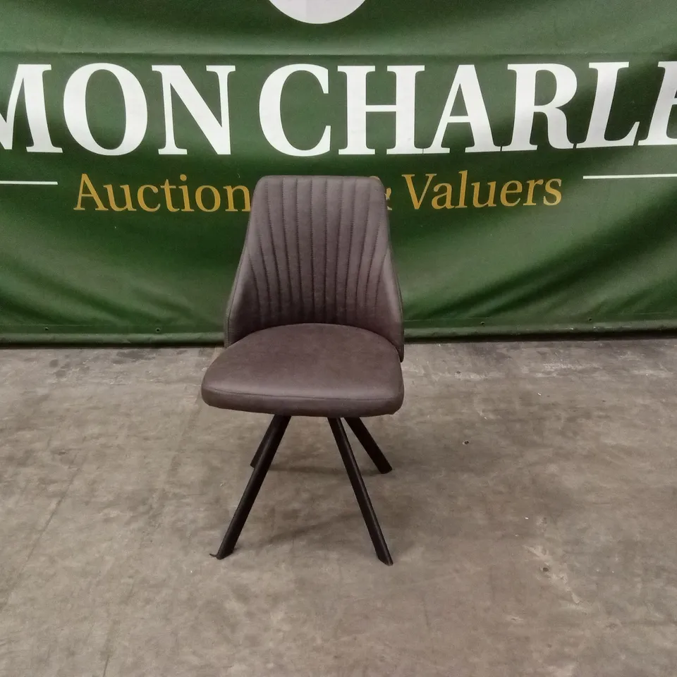 QUALITY DESIGNER LEATHER-LOOK SWIVEL DINING CHAIR