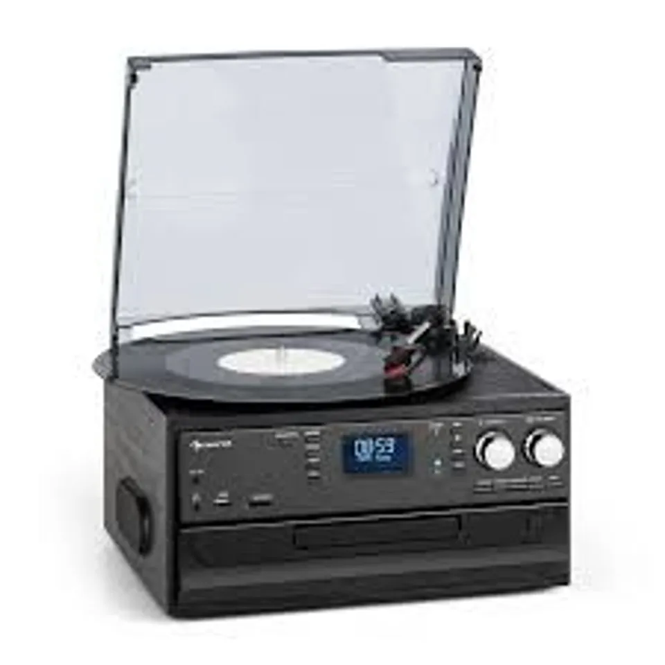 BOXED AUNA RETRO STEREO SYSTEM TURNTABLE
