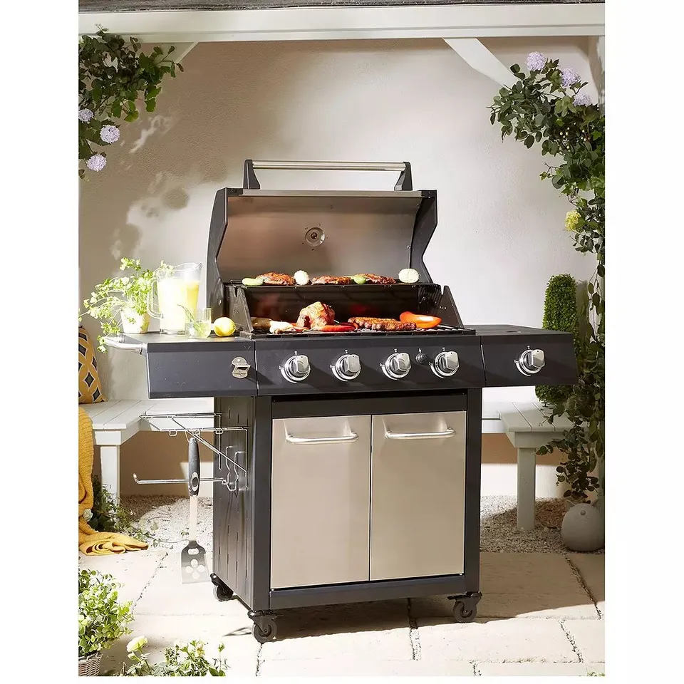 BOXED PREMIUM STAINLESS STEEL 4-BURNER GAS BBQ (1 BOX) RRP £299.99
