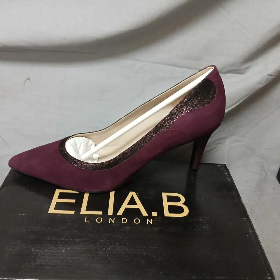 ELIA B LONDON DIANA BURGUNDY SUEDE HIGH HEELS – UK 7 (EU 40)