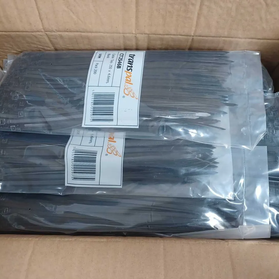 TRANSPAL CT2546B 25 PACKS OF 200 CABLE TIES