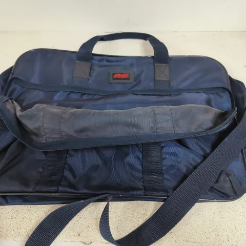 MARCO POLO NAVY FABRIC SATCHEL BAG WITH TOP HANDLES