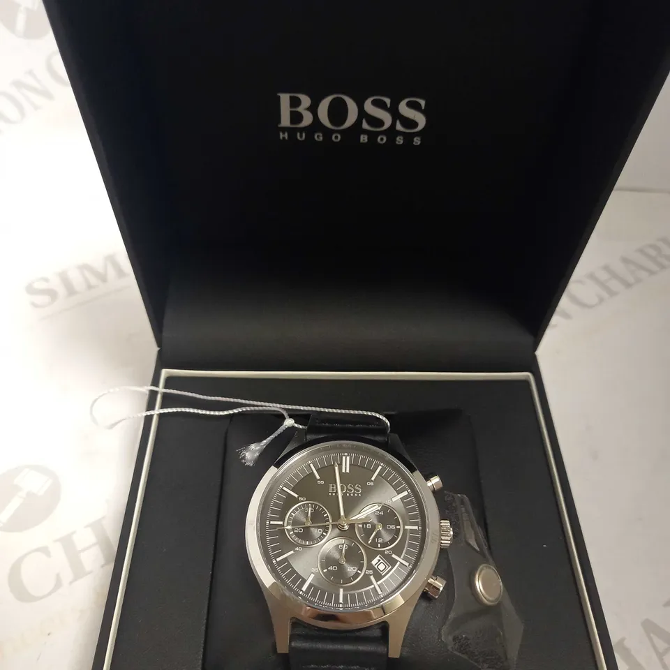 HUGO BOS METRONOME CHRONOGRAPH DIAL LEATHER STRAP WATCH RRP £249