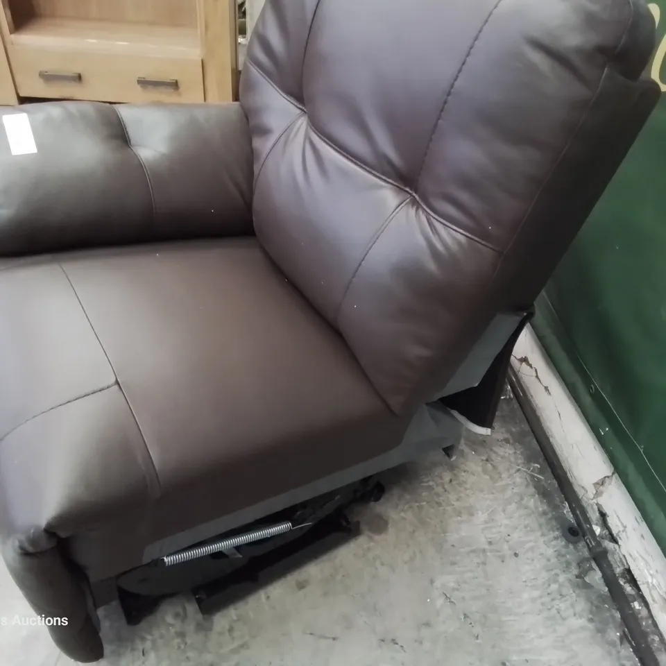 DESIGNER MILAN LHF MANUAL RECLINING SECTION BROWN PLAIN STITCH