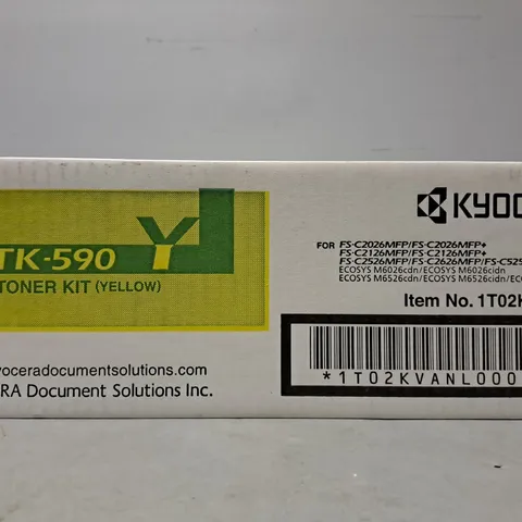 BOXED KYOCERA TK-590Y TONER KIT YELLOW 1T02KVANL0