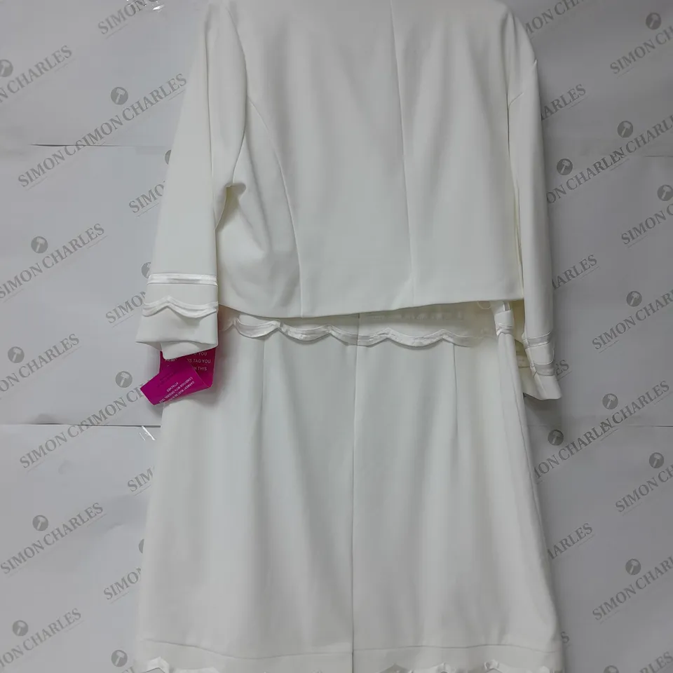 JOANNA HOPE 2 PIECE SET DRESS AND JACKET IN IVORY SIZE 24