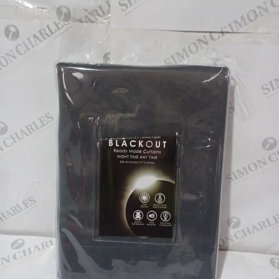 BLACKOUT READY MADE CURTAINS PENCIL PLEAT - 117CM X 137CM
