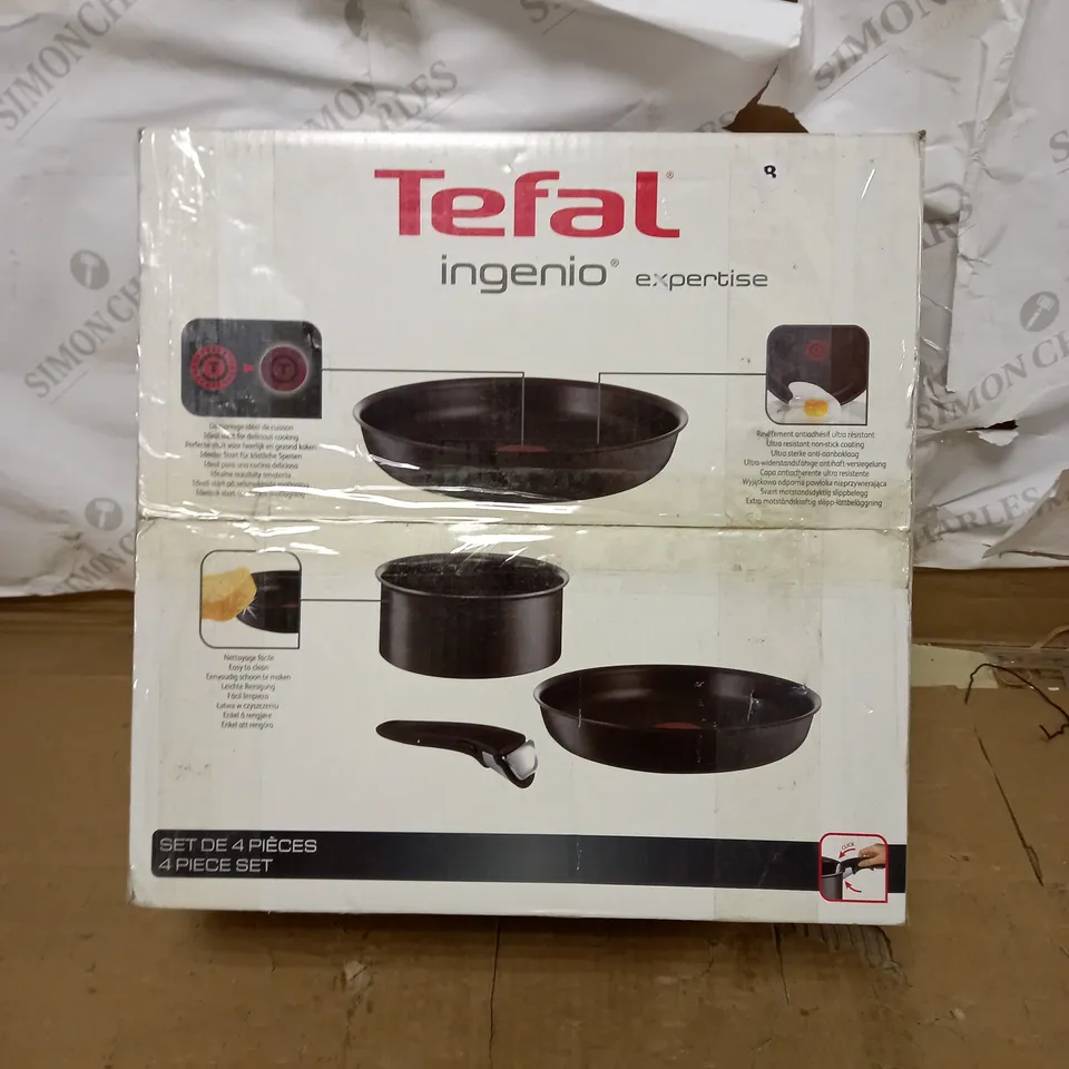 TEFAL INGENIO EXPERTISE SAUCEPAN SET, 4 PIECES, STACKABLE, REMOVABLE HANDLE NON-STICK, INDUCTION