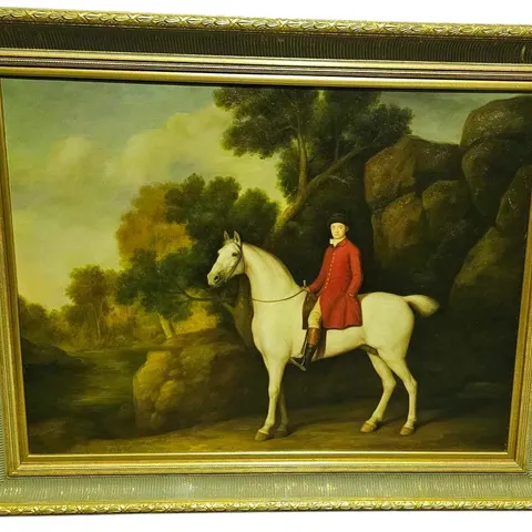 "HORSE AND RIDER" GEORGE STUBBS 18TH CENTURY OIL PAINTING