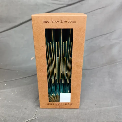 APPROXIMATELY 12 GISELA GRAHAM 30CM PAPER SNOWFLAKES IN GREEN