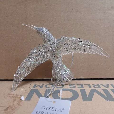 BOX OF APPROXIMATELY 20 GISELA GRAHAM SILVER GLITTER HUMMINGBIRD TREE DECORATION