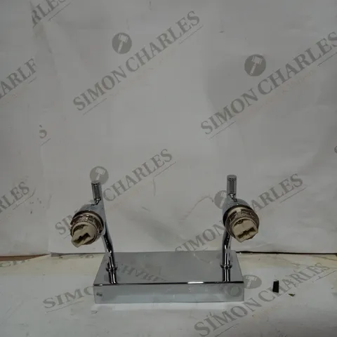 BOXED DESIGNER CHROME EFFECT 2 LIGHT WALL BRACKET