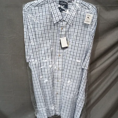 RYDALE SHORT SLEEVE SHIRT β RICHMOND BLUE/NAVY CHECK, UK 5XL