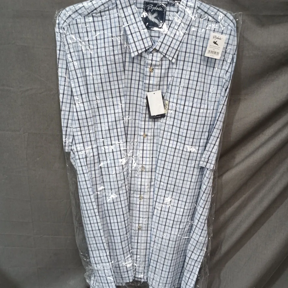 RYDALE SHORT SLEEVE SHIRT – RICHMOND BLUE/NAVY CHECK, UK 5XL