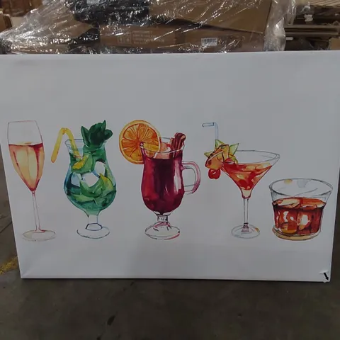 LARGE WRAPPED CANVAS - COCKTAILS OF SUMMER CANVAS WATERCOLOUR