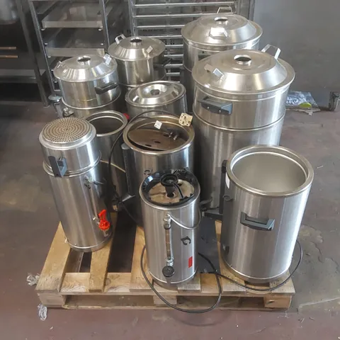 PALLET OF ASSORTED HOT COFFEE & WATER BREWERS AND DISPENSERS