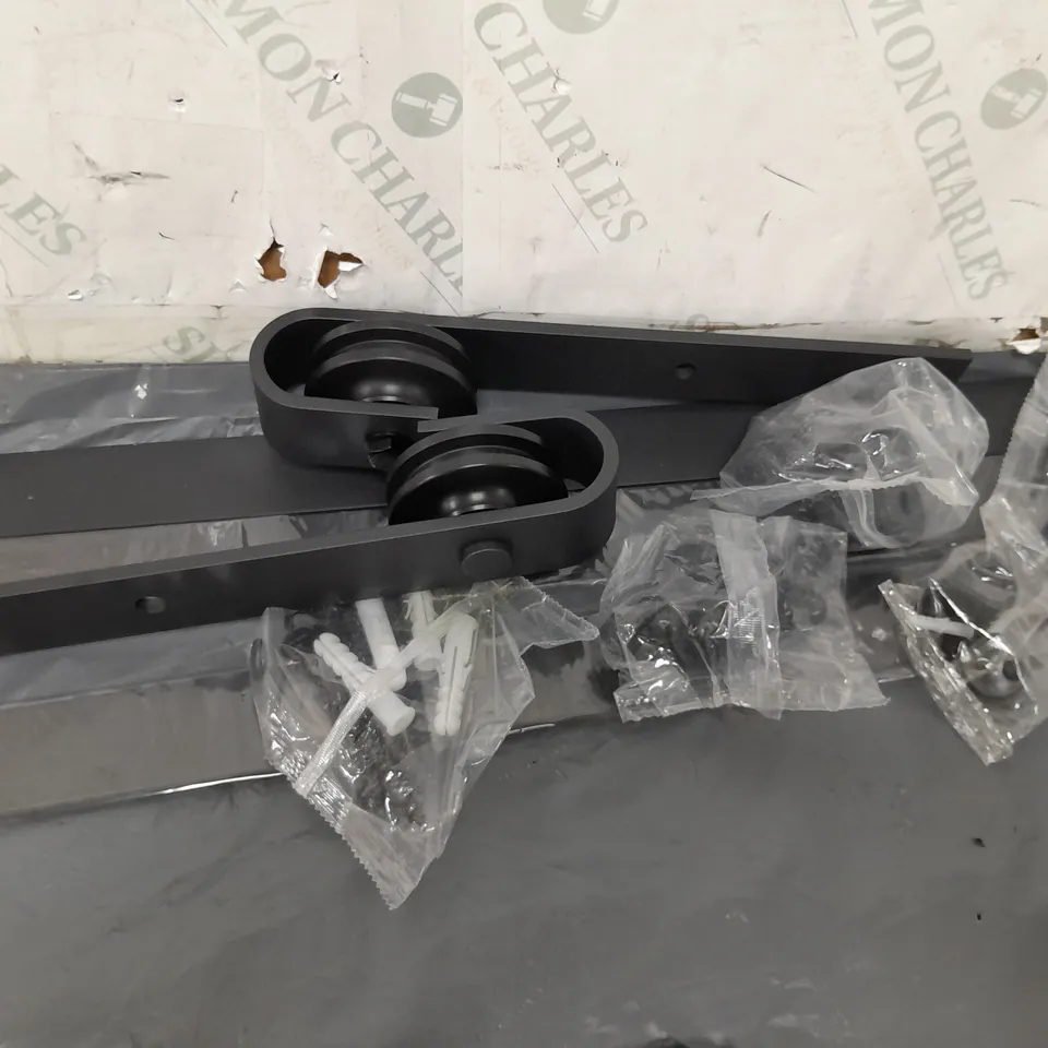 SANIPRO CLASSIC BLACK STEEL BARN DOOR HARDWARE