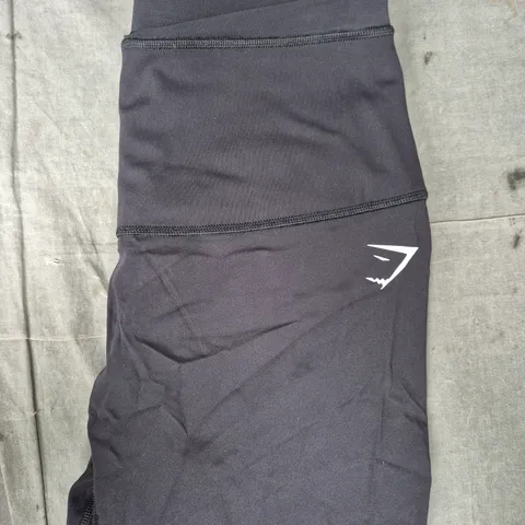 GYM SHARK MESH WAISTBAND LEGGINGS IN BLACK SIZE LARGE