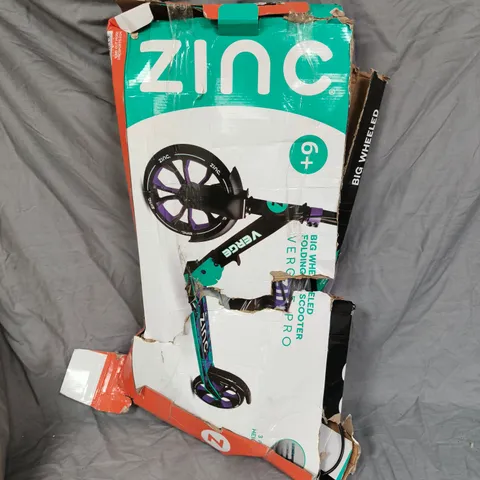 ZINC BIG WHEELED FOLDING VERGE PRO SCOOTER - ORANGE & PURPLE 
