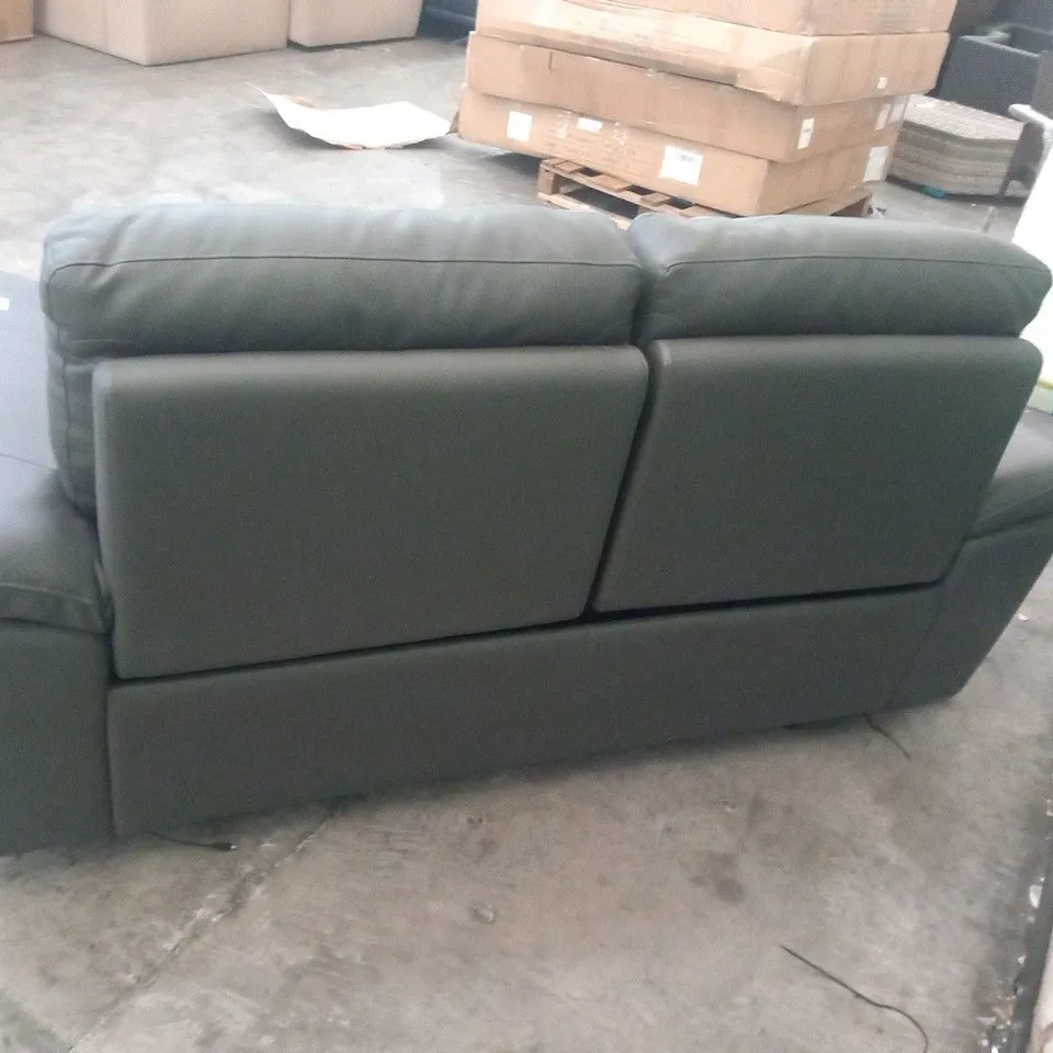 DESIGNER GREY LEATHER ELECTRIC RECLINING TWO SEATER SOFA