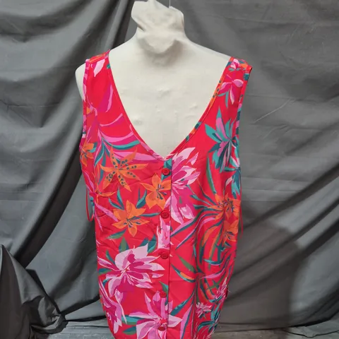 ROMAN WOMEN'S TROPICAL CAMI TOP – PINK/RED FLORAL, UK 16 
