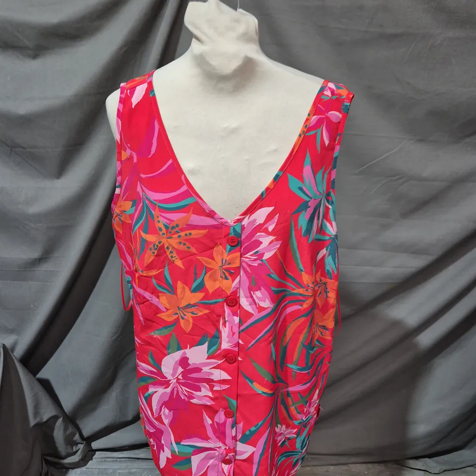 ROMAN WOMEN'S TROPICAL CAMI TOP – PINK/RED FLORAL, UK 16 