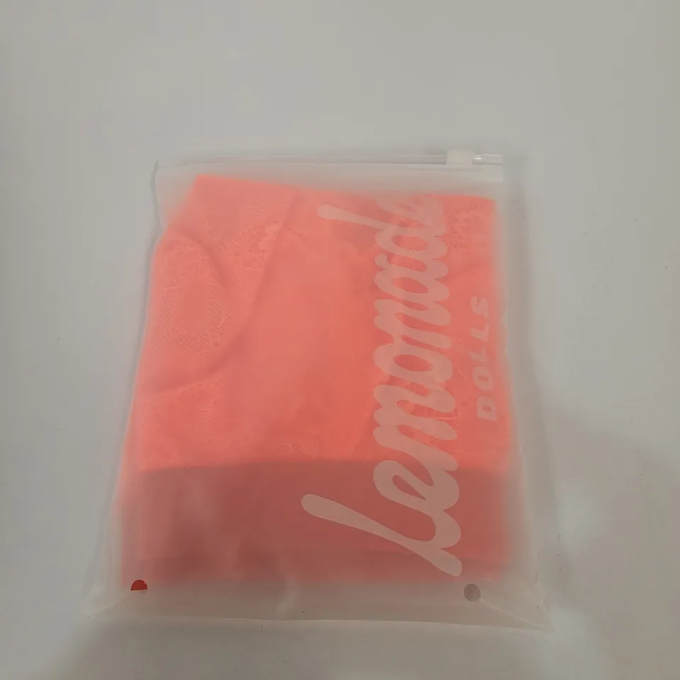 LEMONADE DOLLS NEON ORANGE PICOT LACE FULLER CUP BRA – 38