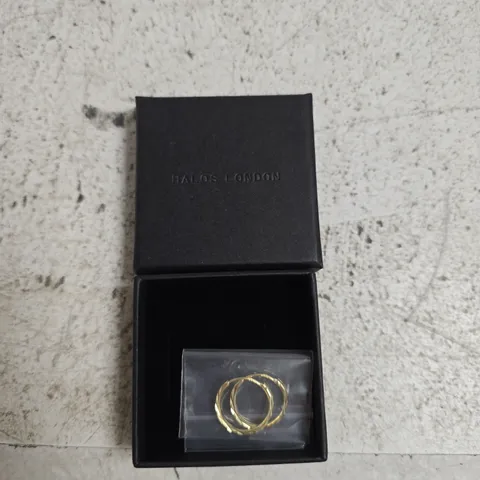 HALOS LONDON GOLD-TONE RING SET IN BLACK PRESENTATION BOX