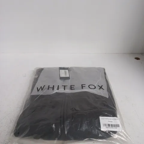 WHITE FOX STUDIO 17 WILLA BOXY ZIP FRONT HOODIE SMALL/MEDIUM CHARCOAL