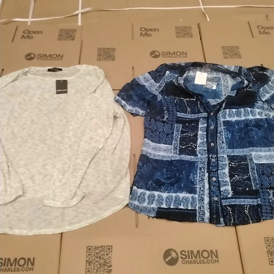 PALLET OF BRAND NEW WOMENS QUALITY DESIGNER CLOTHES APPROXIMATELY 120 TO INCLUDE; JUMPERS, SHIRTS, TOPS, SKIRTS