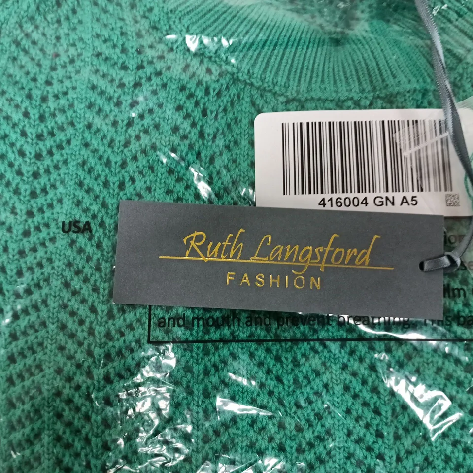 RUTH LANGSFORD FASHION GREEN KNITTED JUMPER – WOMEN'S S