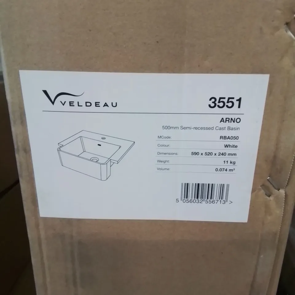 PALLET CONTAINING APPROXIMATELY 20 500MM SEMI RECESSED CAST BASINS