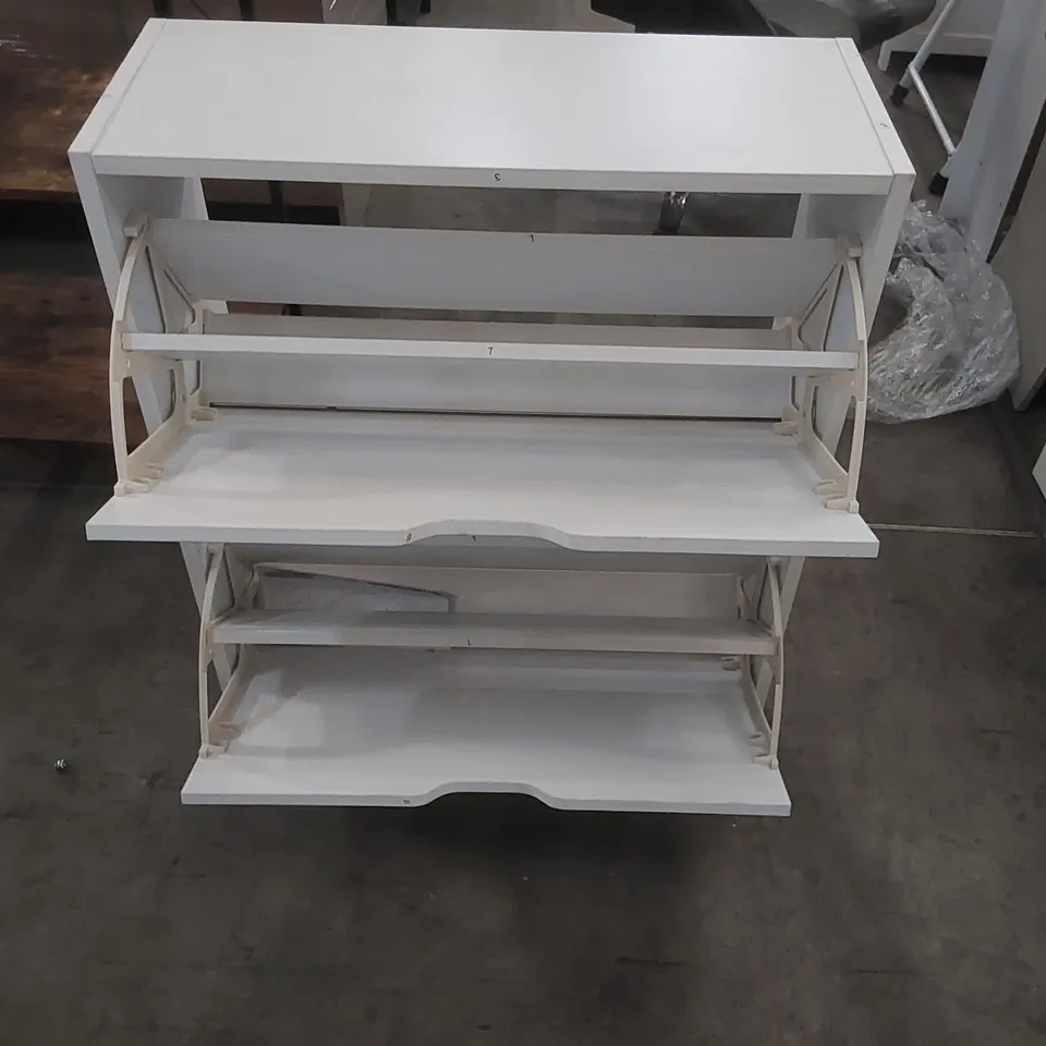 WOODEN SHOE STORAGE CABINET - WHITE