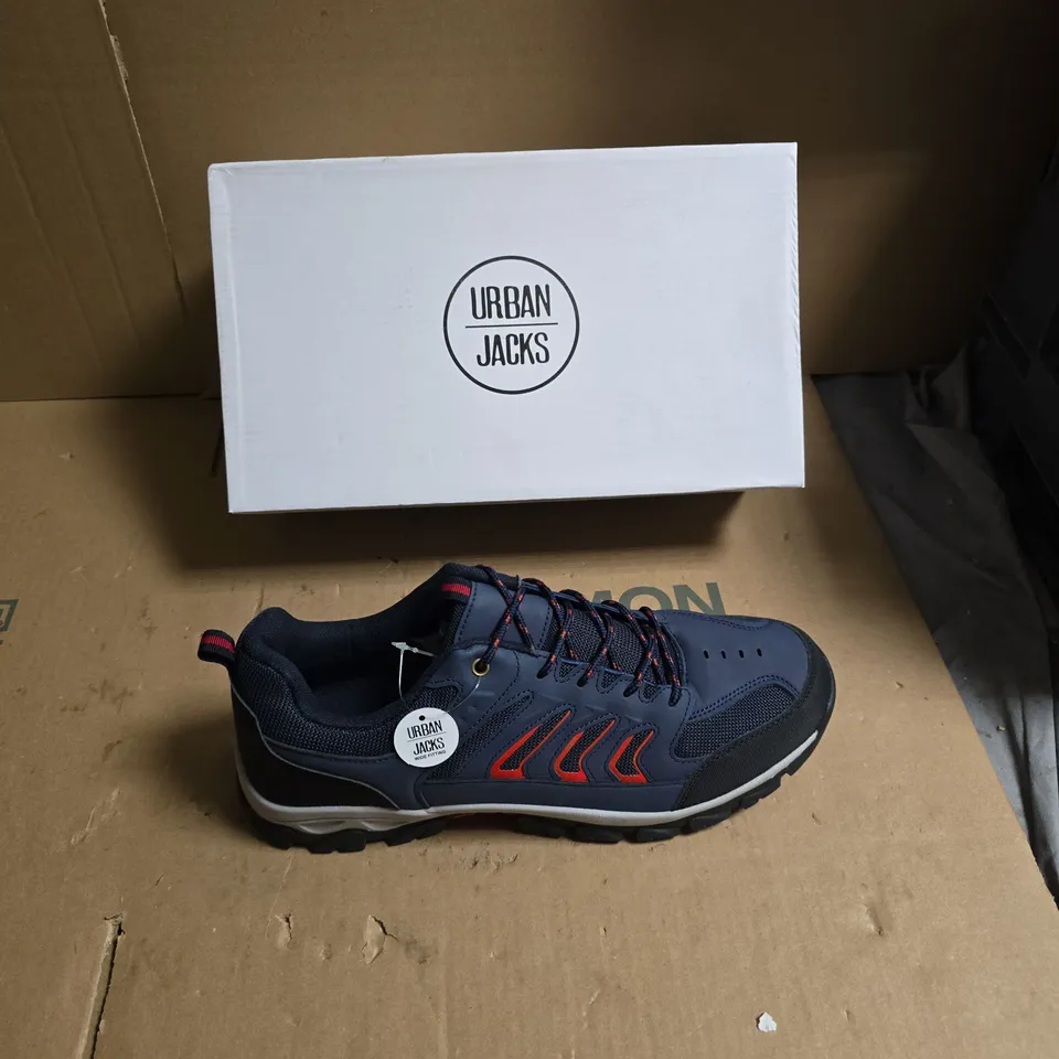URBAN JACKS KIDS' NAVY & ORANGE TRAIL TRAINERS - UK SIZE 12