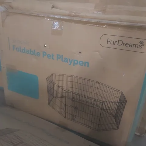 BOXED FUR DREAMS 30" FOLDABLE PET PLAYPEN 