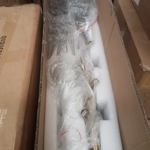 BOXED GOLD 9-LIGHT HANGING LAMP