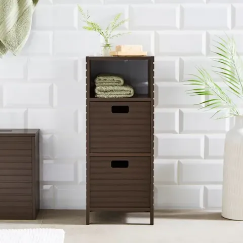 BOXED CHOCOLATE BATHROOM CABINET WITH DRAWERS (1 BOX)