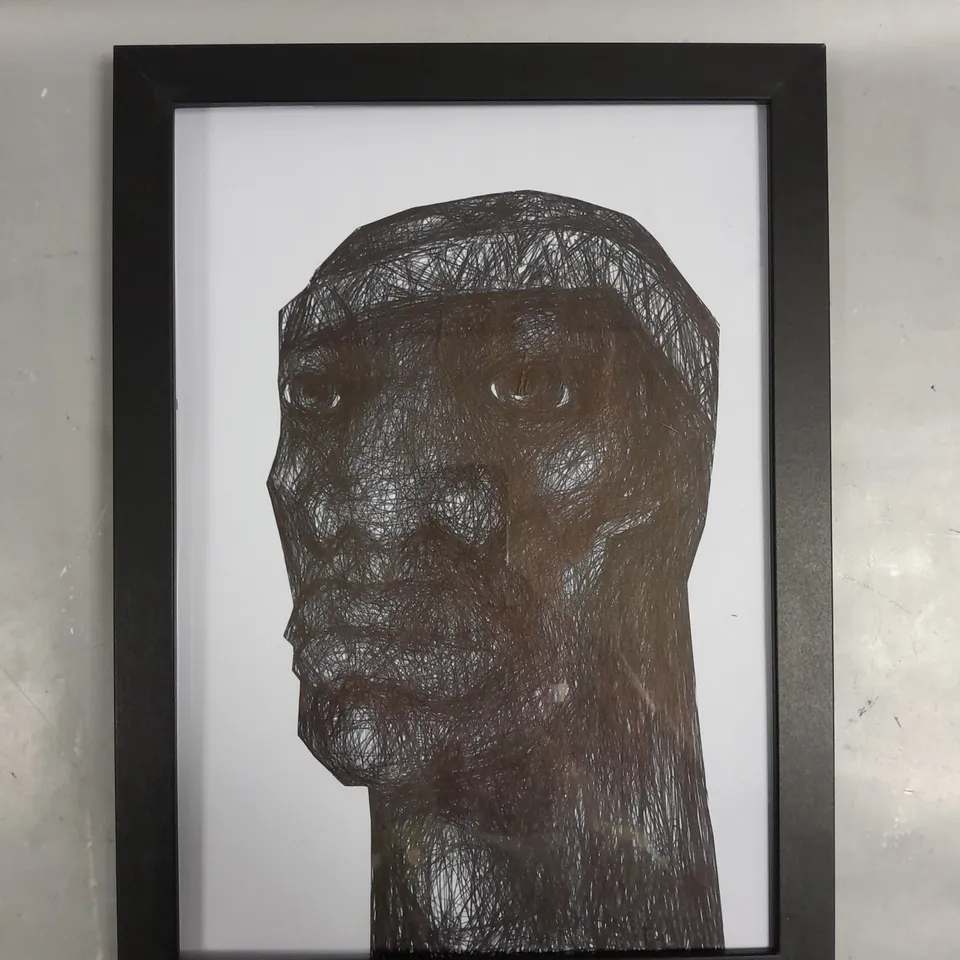 FRAMED MALE PENCIL DRAWING PRINT
