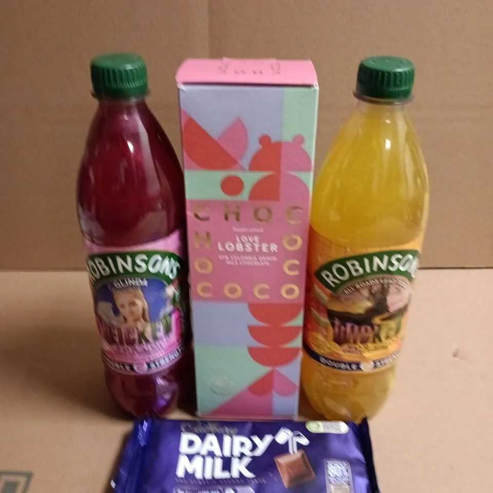 APPROXIMATELY 5 ASSORTED FOOD ITEMS TO INCLUDE DAIRY MILK, JUICE AND 7UP