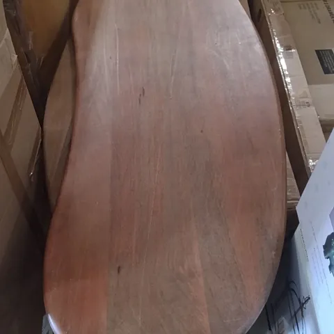 WOODEN OVAL PEDESTAL TABLE – SOLID WOOD FINISH