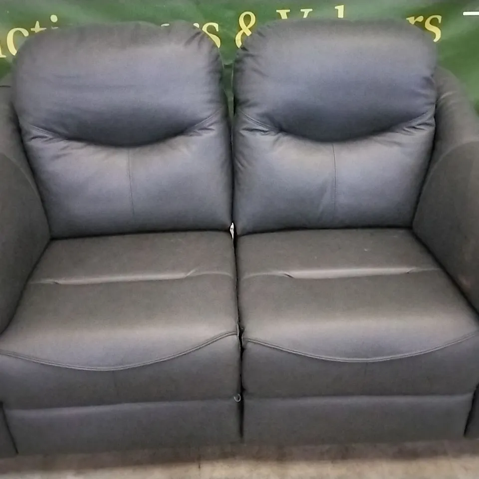 QUALITY BRITISH DESIGNED & MANUFACTURED G PLAN BLACK LEATHER ELECTRIC RECLINING 2 SEATER SOFA