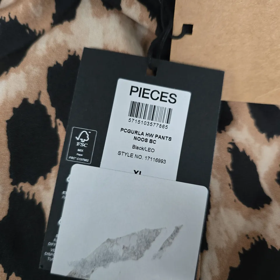 PIECES LEOPARD PRINT TROUSERS – WOMEN'S, XL