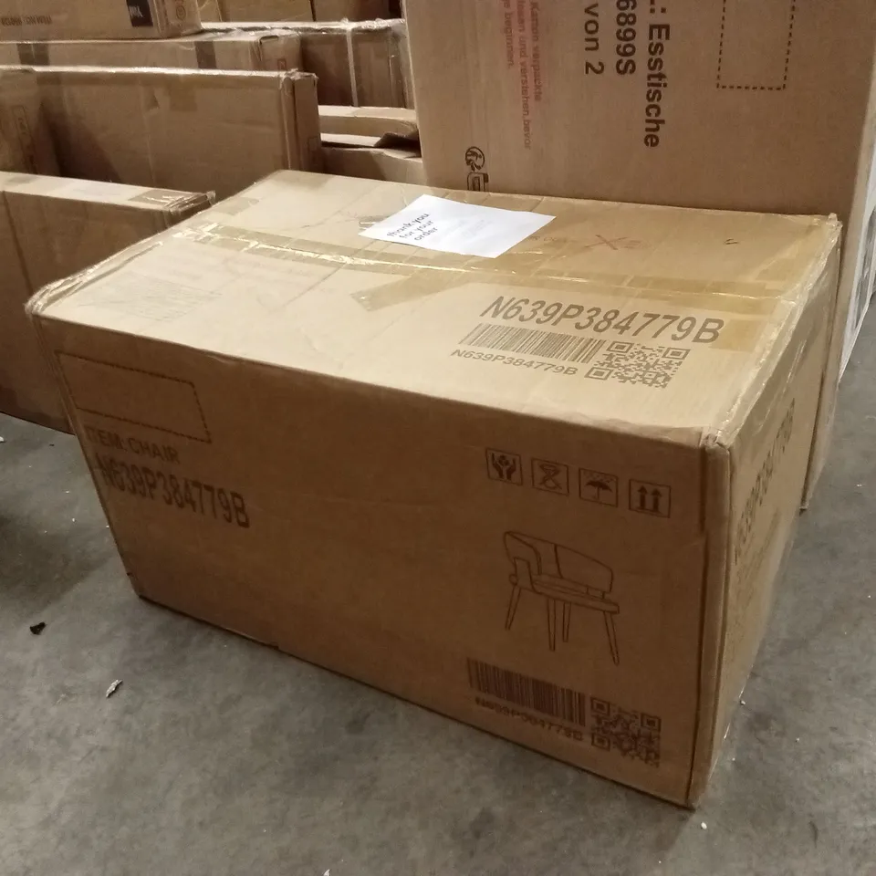 BOXED SET OF 2 DESIGNER DINING CHAIRS - BEIGE (1 BOX)