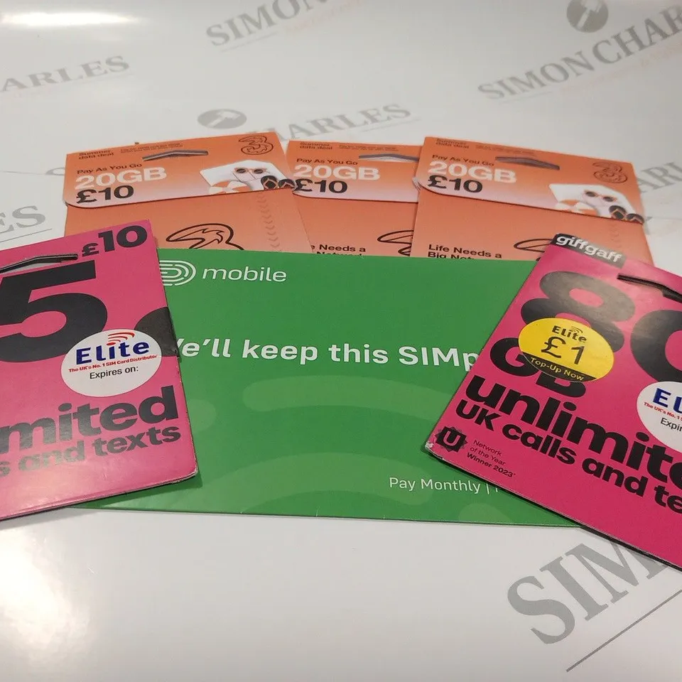 LARGE QUANTITY OF ASSORTED SIM CARDS