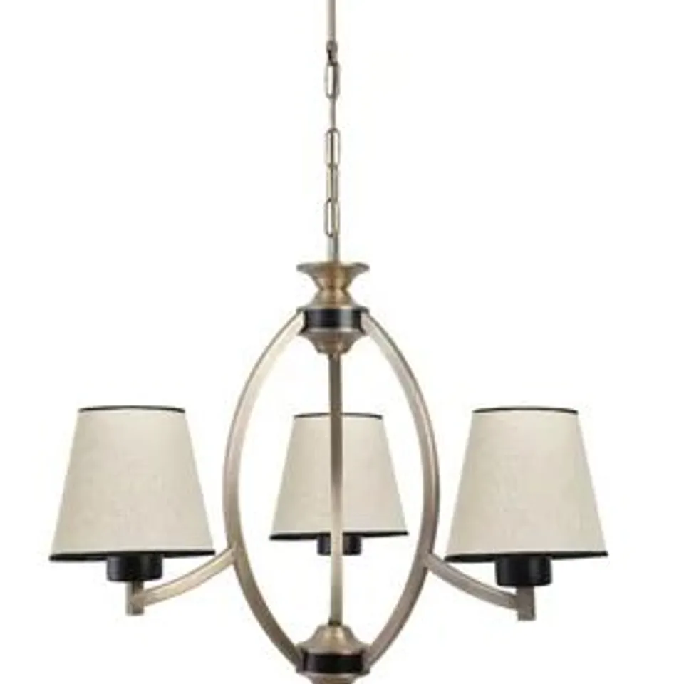 BOXED ROBBINS 3-LIGHT SHADED CHANDELIER FIXTURE