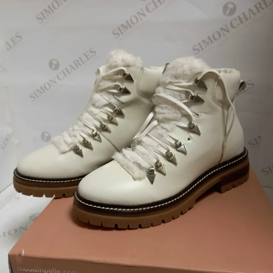 MODA IN PELLE CHIKKARA HIKER BOOTS WHITE LEATHER UK 6