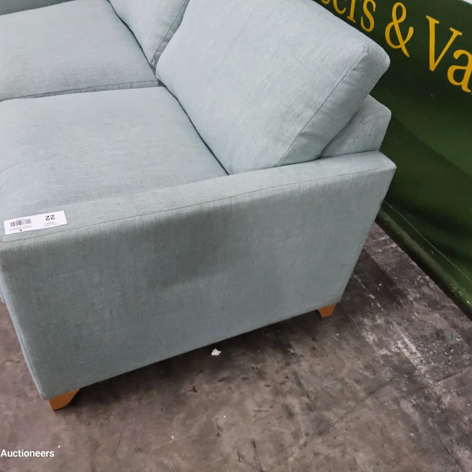 DESIGNER THE FOXHAM NORDIC BLUE FABRIC METAL ACTION SOFA BED 